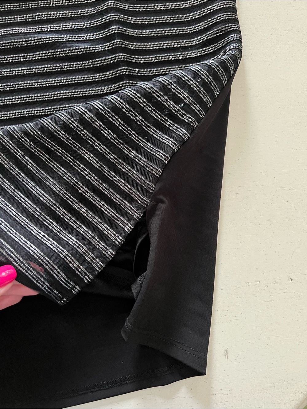 Connie Black and Silver Striped Sleeveless Tank Top - Picture 9 of 10